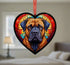 Bullmastiff Stained Glass Effect Heart Suncatcher